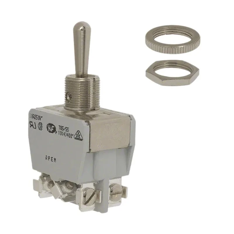APEM Toggle Switch Panel Mount On-On DPDT Screw Terminal 24 V dc 400 V ac 645H