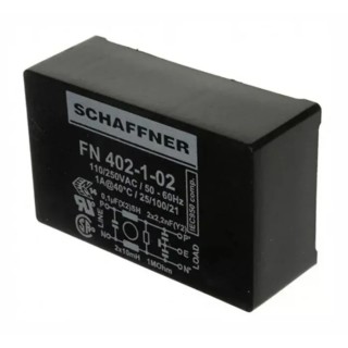 Schaffner Single-Phase PCB EMI Filter 1A 250V AC 400Hz Pin Termination FN402