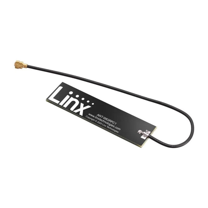 Linx PCB WiFi Antenna with MHF4 Connector, Adhesive Mount, 2.4-6 GHz Bandwidth, 4.6dBi Gain ANT-W63RPC1-MHF4-100