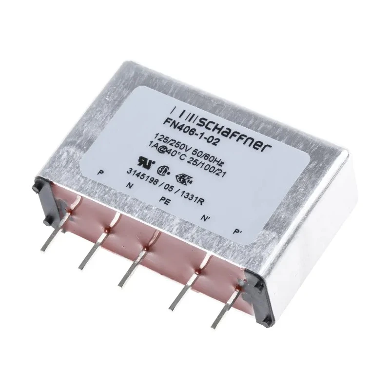 Schaffner Single-Phase PCB EMC Filter 250V AC 1A 400Hz 100nF Capacitance 12mH Inductance FN406
