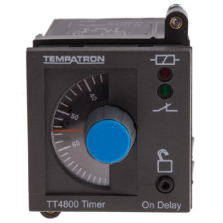 Tempatron DIN Rail Timer Relay 2-Contact 110V AC 6 s to 6 h, 1-Function, DPDT Switch Configuration TT4801