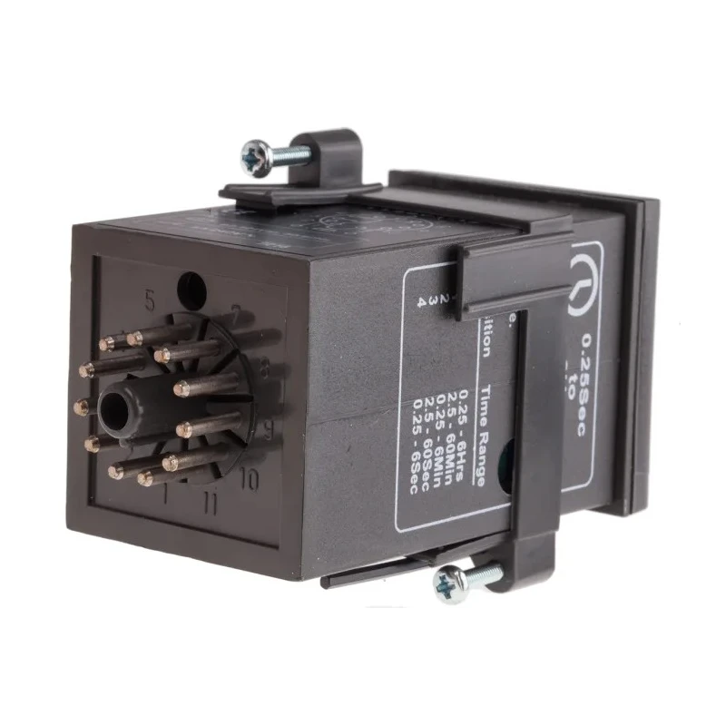 Tempatron DIN Rail Timer Relay 2-Contact 110V AC 6 s to 6 h, 1-Function, DPDT Switch Configuration TT4801