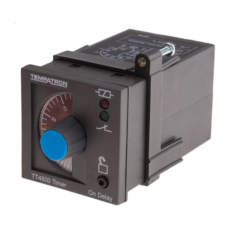 Tempatron DIN Rail Timer Relay 2-Contact 110V AC 6 s to 6 h, 1-Function, DPDT Switch Configuration TT4801