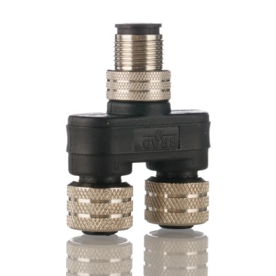 Brad from Molex Circular Connector Adapter 4-Pole M12 Male to 4-Pole M12 Female, 250V, 4A, IP67 Rated 1200685105