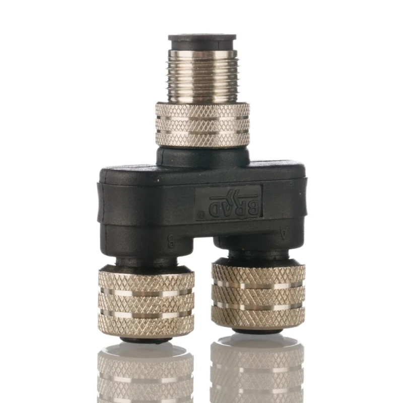 Brad from Molex Circular Connector Adapter 4-Pole M12 Male to 4-Pole M12 Female, 250V, 4A, IP67 Rated 1200685105