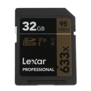 Lexar 32 GB SDHC Memory Card Class 10, 633x Speed, UHS-I, SLC NAND LSD32GCBEU633