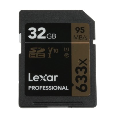 Lexar 32 GB SDHC Memory Card Class 10, 633x Speed, UHS-I, SLC NAND LSD32GCBEU633