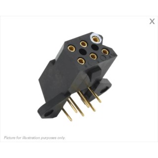 Souriau Sunbank by Eaton SMS Series Right Angle PCB Socket, 6-Contact, 2 Row, 5.08 mm Pitch, 15A, 250V, Solder SMS6GE53K9