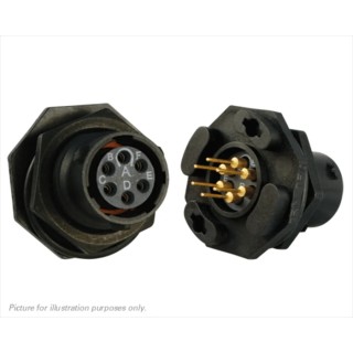 Souriau Sunbank by Eaton Industrial Circular Connector Panel Mount Socket Female 6 Contacts 32V 7A IP68 IP69K 