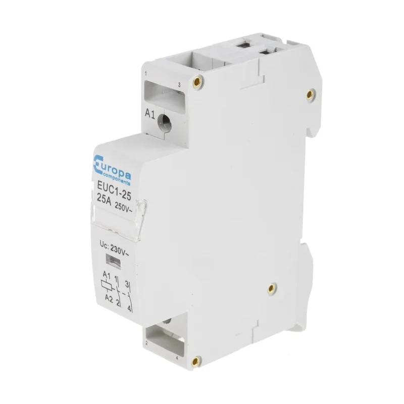 Europa 230V AC Coil 2-Pole Contactor 25 A, 4 kW Motor Control EUC1-25-2P