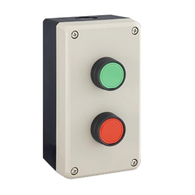 Idec Grey Polycarbonate FB Control Station Enclosure 2 Hole 22mm Cutout Diameter FB2W-211Z
