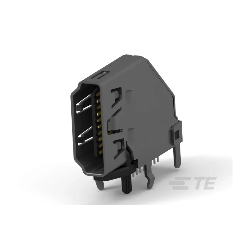 TE Connectivity Standard 19 Way Right Angle Female HDMI Connector 40V 2007435-1