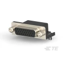 TE Connectivity HD22 26 Way Right Angle 2.29 mm Pitch PCB D-Sub Connector with 4 to 40 Screw Lock Female 