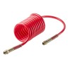 RS PRO 2 m Red Polyurethane Recoil Hose 12mm OD, 3/8 BSPT Press In Swivel Coupling, 10 bar, -20 to 65 °C 917-2460