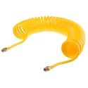RS PRO Polyamide Recoil Hose 4 m Length 5 mm ID 8 mm OD Yellow, Max Operating Temp 80°C Model 917-2488