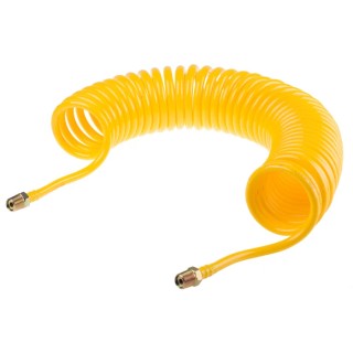 RS PRO Polyamide Recoil Hose 4 m Length 5 mm ID 8 mm OD Yellow, Max Operating Temp 80°C Model 917-2488
