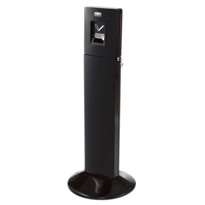 Rubbermaid Commercial Products Grey Galvanised Steel Standing Cigarette Bin 1.09m Height 427mm Width FGR93400BK