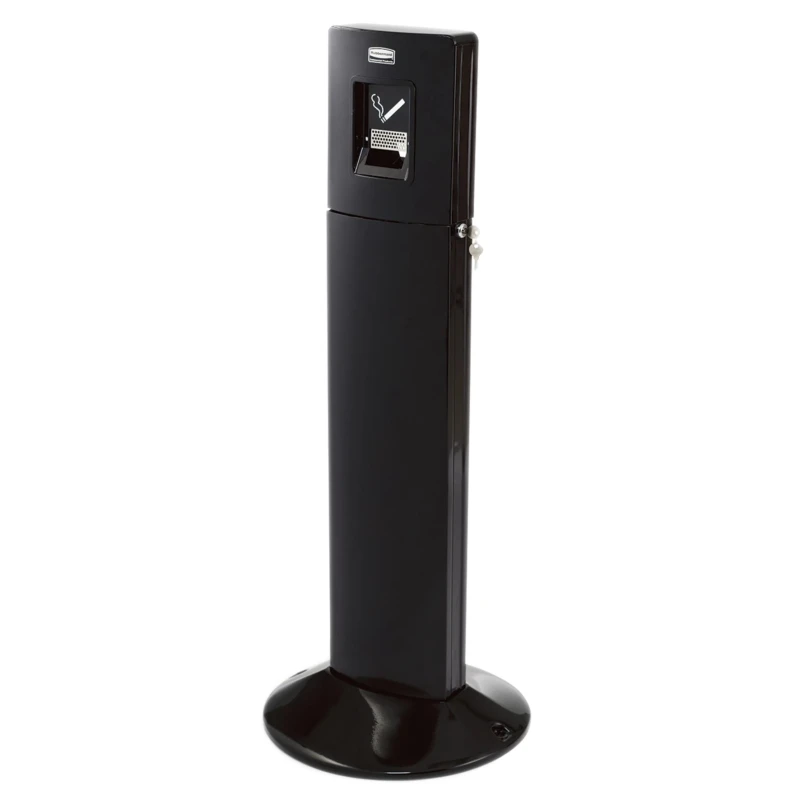 Rubbermaid Commercial Products Grey Galvanised Steel Standing Cigarette Bin 1.09m Height 427mm Width FGR93400BK