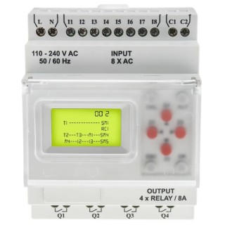 RS PRO Logic Module, 8-Input Digital Input, 4 Outputs Digital Output, 110-240 V AC, 8 A Output Current, DIN Rail 917-6361