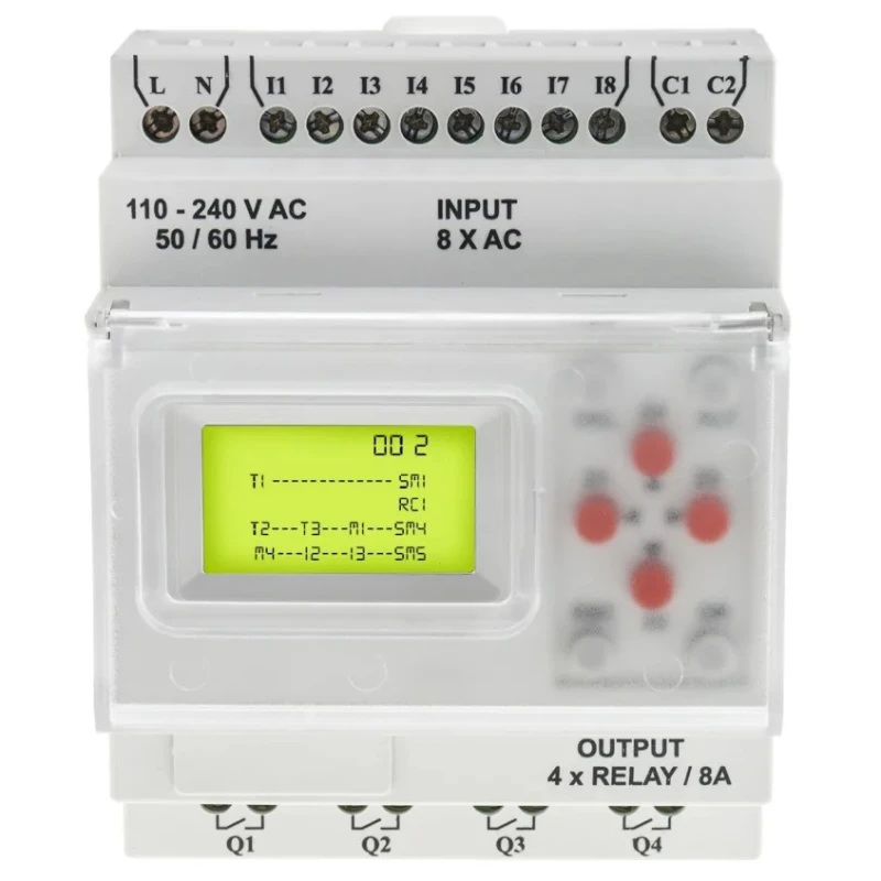 RS PRO Logic Module, 8-Input Digital Input, 4 Outputs Digital Output, 110-240 V AC, 8 A Output Current, DIN Rail 917-6361
