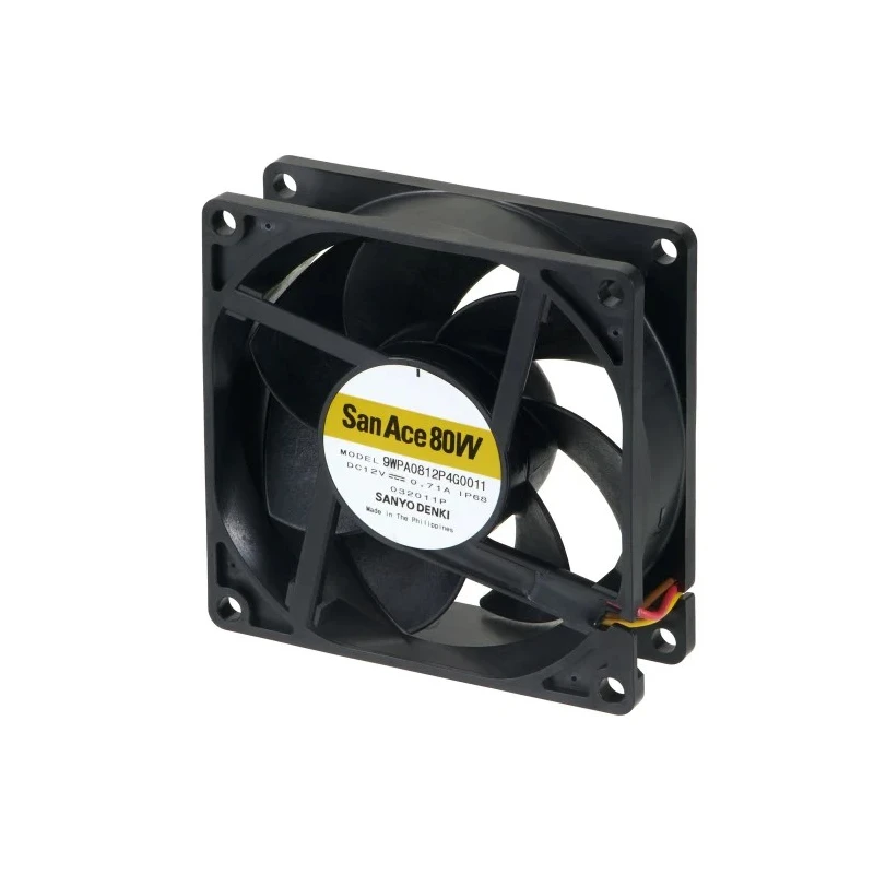 Sanyo Denki San Ace Series Axial Fan 12V DC 8.52W 81.9 CFM IP68 80mm 9WPA0812P4G001