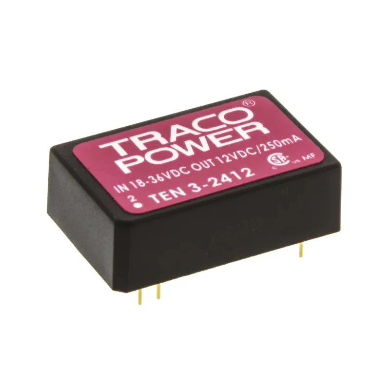 TRACOPOWER DC/DC Converter 12V dc 250mA 36V dc Input 18V Input 3W Through Hole TEN 3-2412