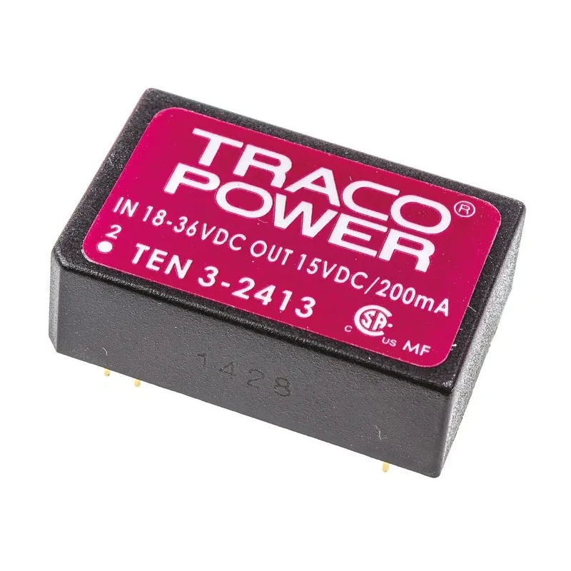 TRACOPOWER DC/DC Converter 15V DC Output 200mA 36V DC Input 3W Through Hole TEN 3-2413