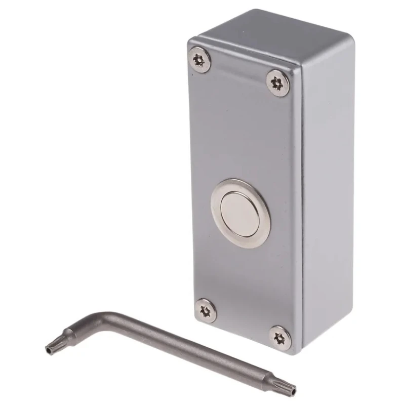 RS PRO Exit Switch Surface Mount Final Exit Switch Vandal Resistant Silver Aluminium Housing 918-4744