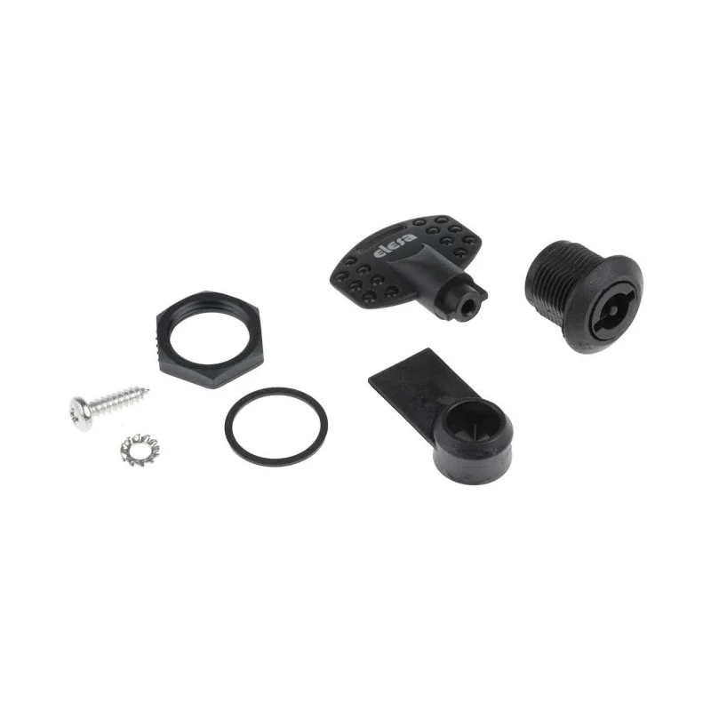 Elesa Black Polyamide Locking Latch 20 mm Panel-to-Tongue 22.5 mm, Key Unlock 421395