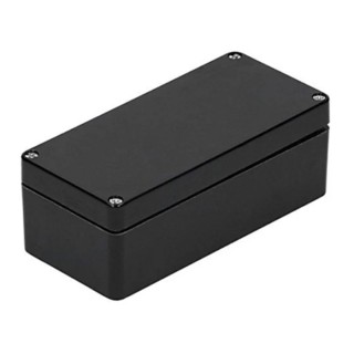 RS PRO GRJ Series Black Black Lid Polyethylene Terephthalate Enclosure, IP66, 75 mm x 75 mm x 160 mm 918-8783