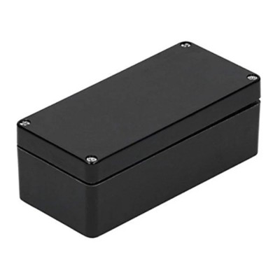 RS PRO GRJ Series Black Black Lid Polyethylene Terephthalate Enclosure, IP66, 75 mm x 75 mm x 160 mm 918-8783