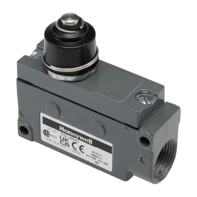 Honeywell Technologies E7 Series Pin Plunger Limit Switch, SPDT Contact, IP65 Die Cast Zinc Housing, 240V AC, 10A DTE7-2RN-PG
