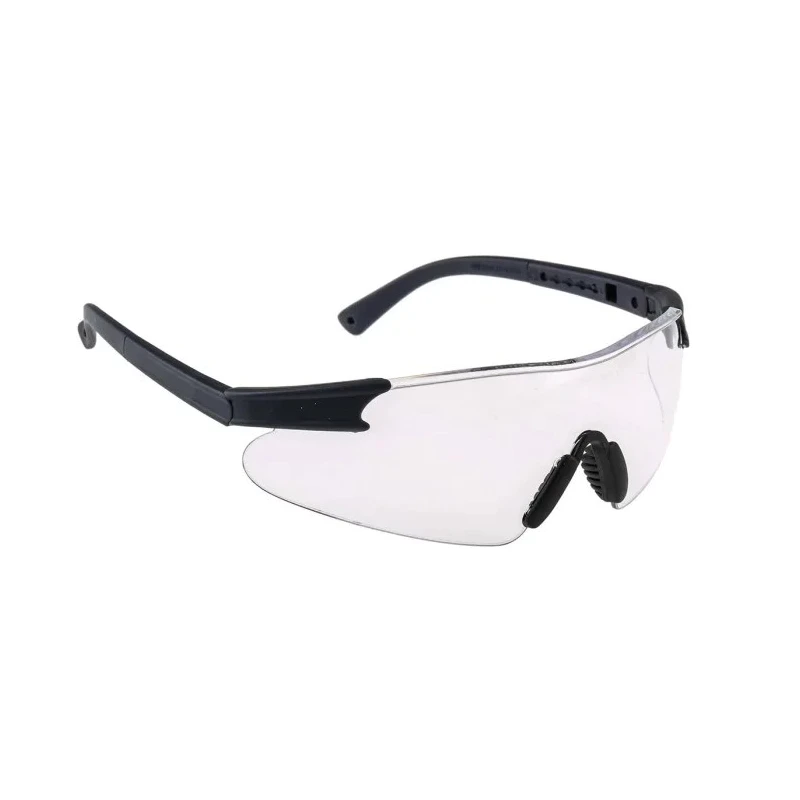 MTS Curvo Safety Glasses, Clear Polycarbonate Lens, Anti-Scratch Coating, Adjustable Arms PW17