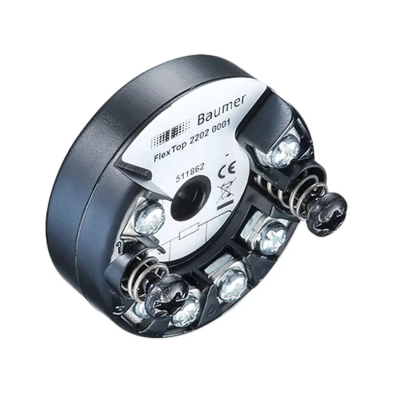 Baumer FlexTop 2202 Temperature Transmitter PT100 Input 2-Wire 4 to 20 mA Output 35V dc Diameter 44mm Depth 2202-0001.C/8093