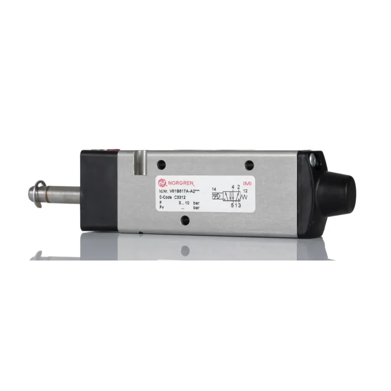 Norgren Pneumatic Solenoid Valve 5/2 Solenoid/Spring In Line Mount Aluminium Body 24V V61B517A-A2000