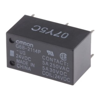 Omron PCB Power Relay 24V dc Coil 5A Switching Current G6B-2114P-US DC24