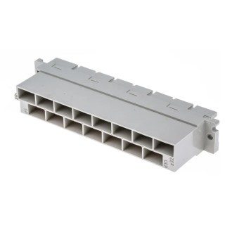 HARTING DIN 41612 15 Way 10.16 mm Pitch, Type H15, Faston Termination, Class C1, 2 Row Female Straight Connector 09062152871