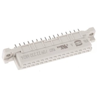 HARTING DIN 41612 Connector 32 Contacts 2.54 mm Pitch Type C/2 Solder Class C2 2 Row Female Straight 09222326824