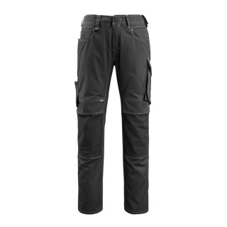 Mascot Workwear Mannheim Unisex Black Trousers with Knee Pad Pocket, Cotton Polyester, Waist 35 in, Leg 12779-442-09 82C50