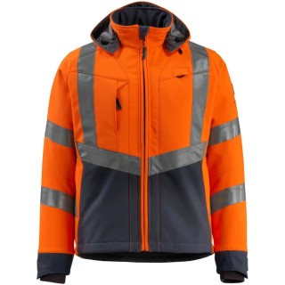 Mascot Workwear Men's Hi Vis Softshell Jacket BLACKPOOL Navy, Orange Size M 15502-246-14010 M