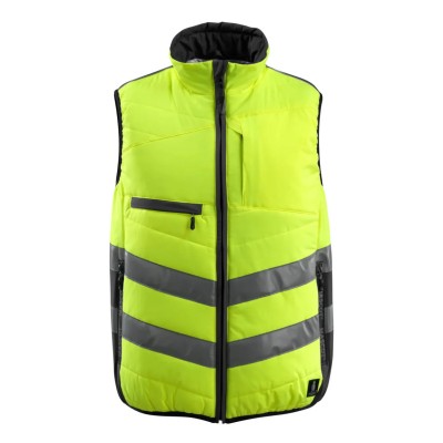 Mascot Workwear White, Black, Green, Yellow Zipper Hi Vis Vest Size L 15565-249-1709 L