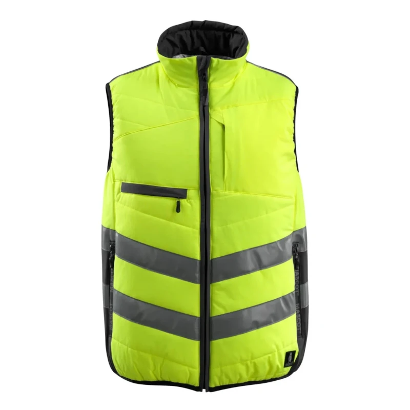 Mascot Workwear White, Black, Green, Yellow Zipper Hi Vis Vest Size L 15565-249-1709 L