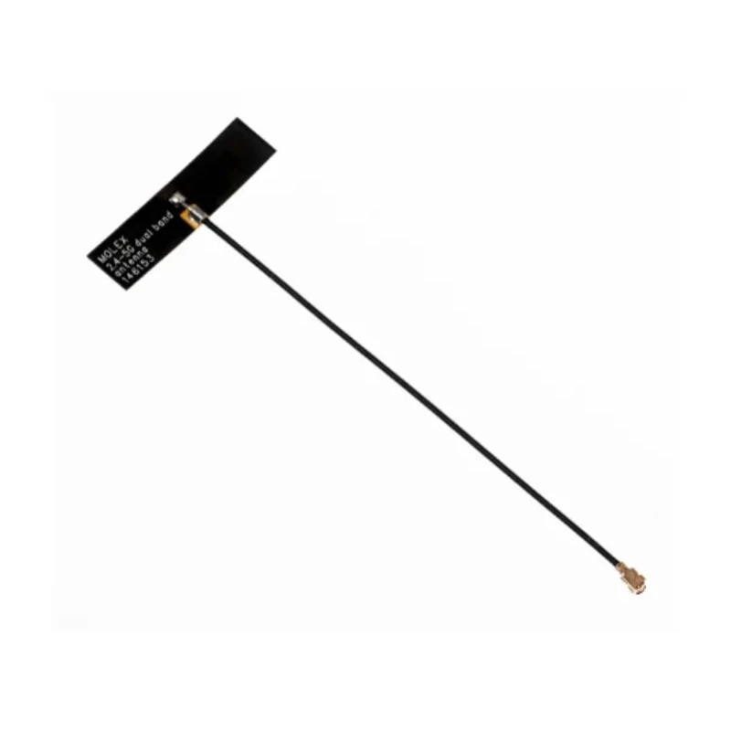 Molex T-Bar WiFi Antenna with UFL/IPEX MHF Connector, Dual Band 2400-5930MHz, 3.5dBi Gain, 200mm Cable Length 146153-0200