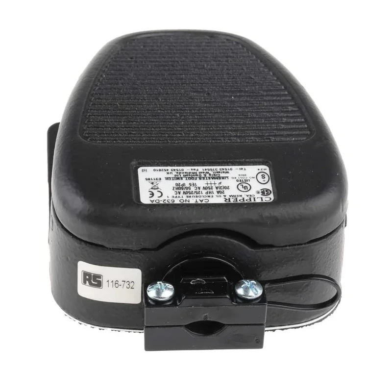 RS PRO Medium Duty Latching Clipper Foot Switch SPCO Cast Iron 10A Contact Current 250V ac 116-732