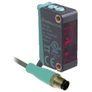 Pepperl + Fuchs Retroreflective Photoelectric Sensor, Block Style, 5 Meter Detection Range, PNP Output ML100-55/103/115b