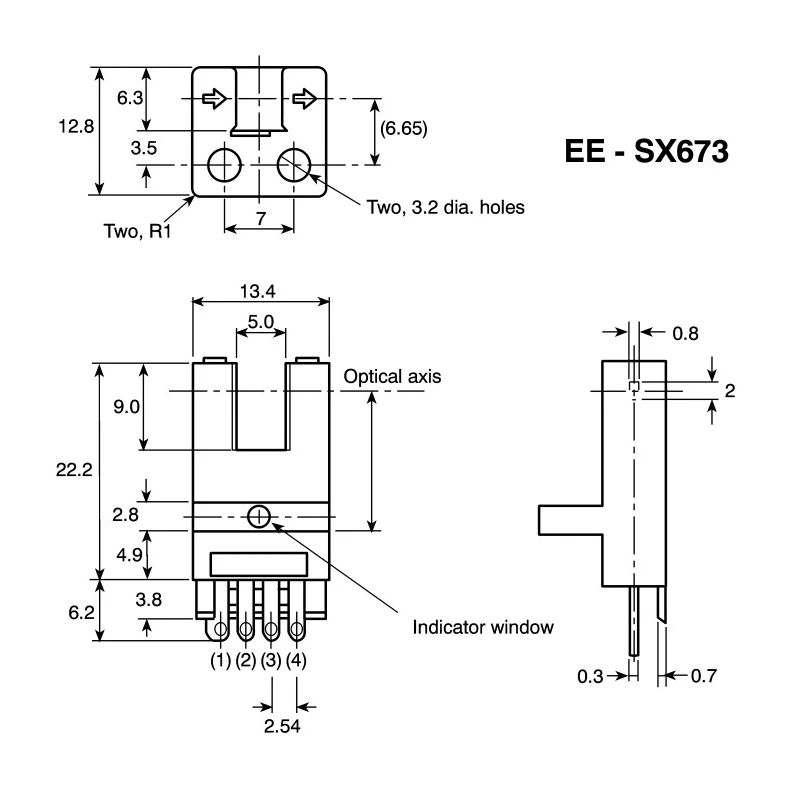 Omron Through Beam Photoelectric Sensor Fork Style 5 mm Detection Range NPN Output IP50 EE-SX673