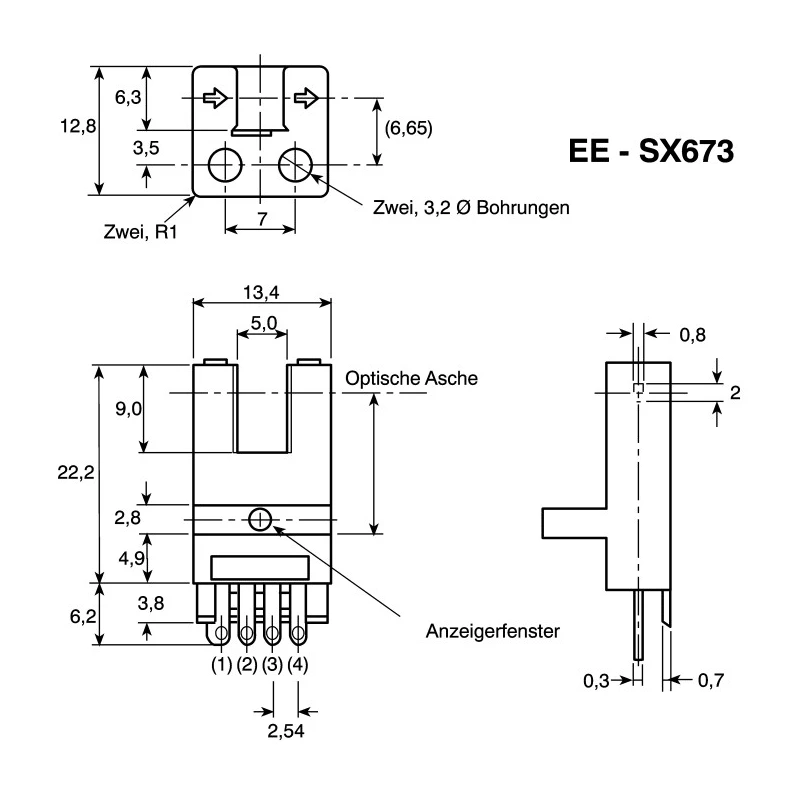 Omron Through Beam Photoelectric Sensor Fork Style 5 mm Detection Range NPN Output IP50 EE-SX673