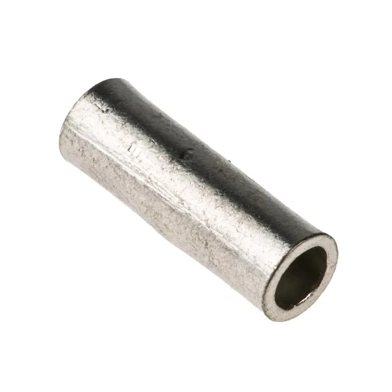RS PRO CS Butt Wire Splice Connector, Uninsulated Tin-Plated Copper, 19mm Length, 4mm Diameter, 6mm² Maximum Wire 119-182