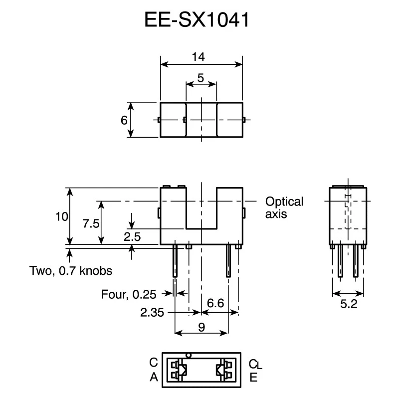 Omron Through Hole Slotted Optical Switch, Transistor Output EE-SX1042