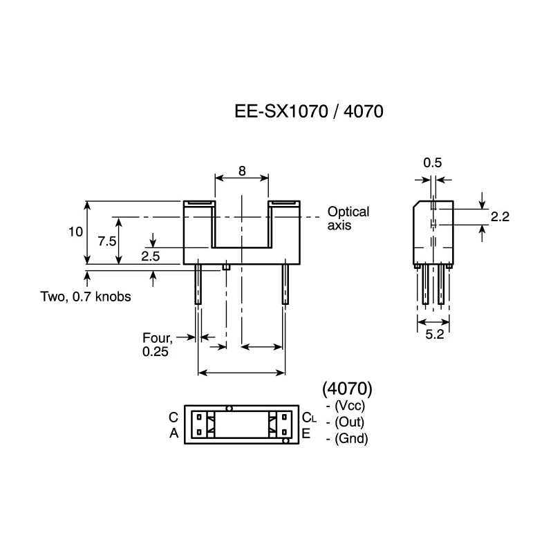 Omron Through Hole Slotted Optical Switch, Transistor Output EE-SX1042